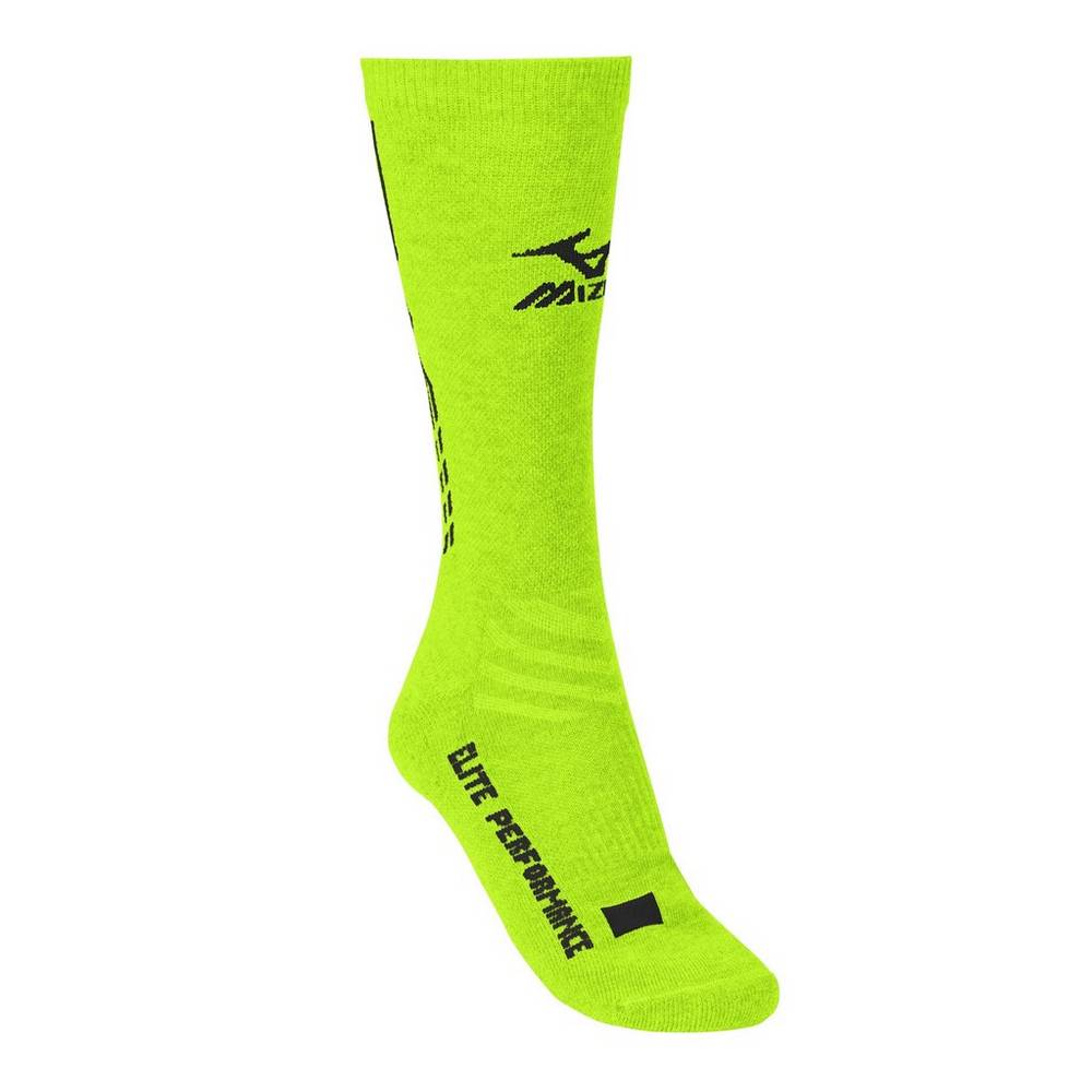 Panske Volejbalove Ponozky Mizuno Legacy Crew Citrón/Čierne Vypredaj XCLJ59647